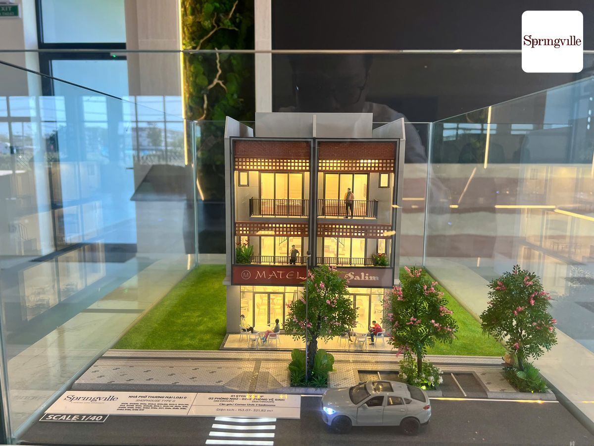 mo hinh shophouse tai nha mau spring ville